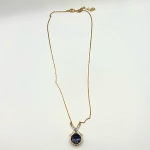 Swarovski Gold Tone Purple Crystal Pendant Necklace